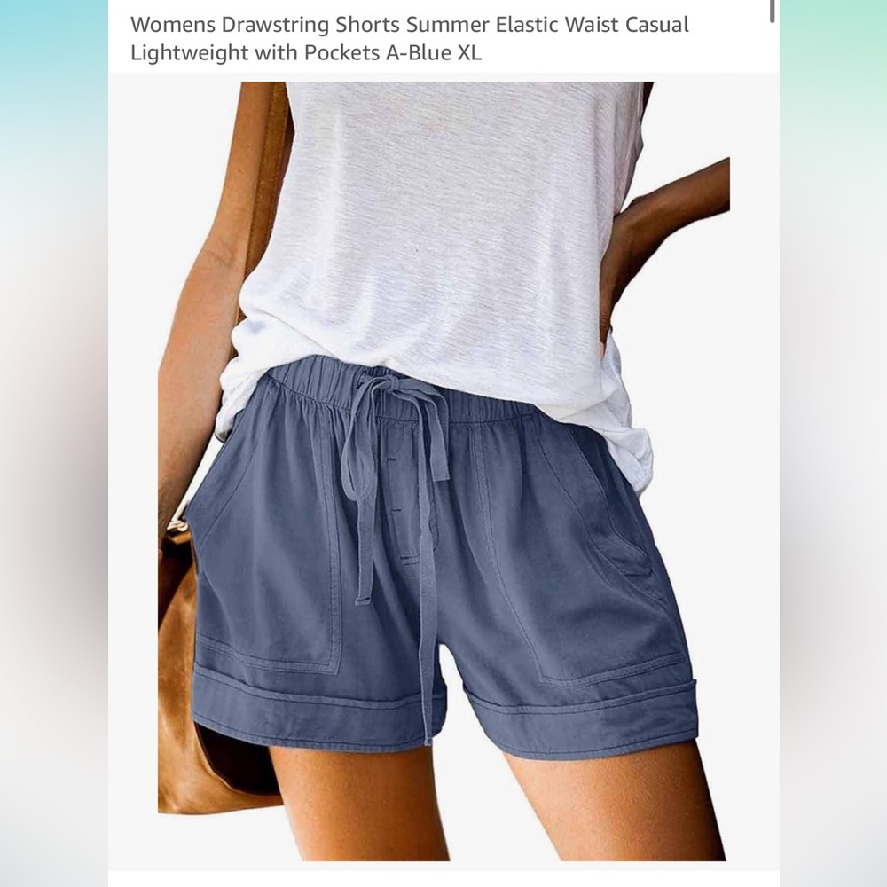 WOMENS DRAWSTRING HIGHWAISTED SHORTS - Picture 8 of 10